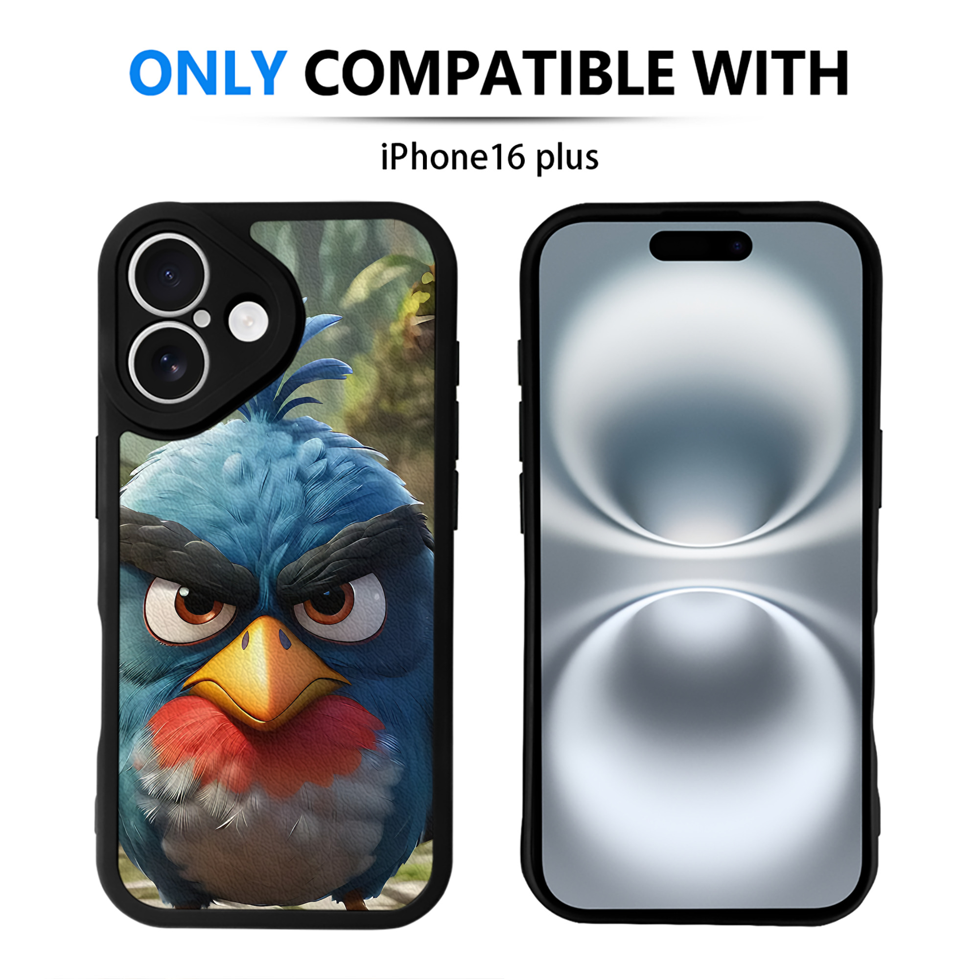 （画像用） Angry Birds アングリーバード 【iPhone 16シリーズ対応】シリコンスマホケース（レザー調） 材質：シリコン